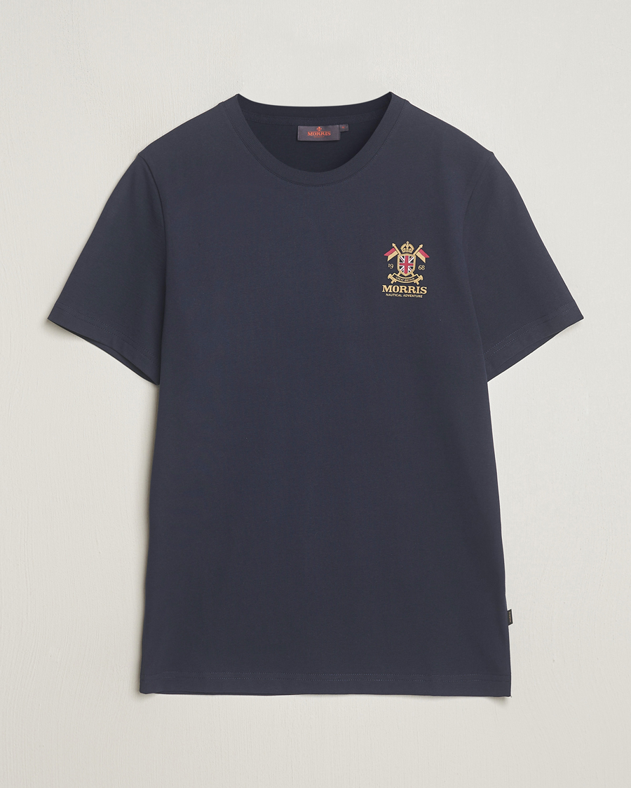 Herren | T-Shirts | Morris | Crew Neck Cotton T-Shirt Old Blue