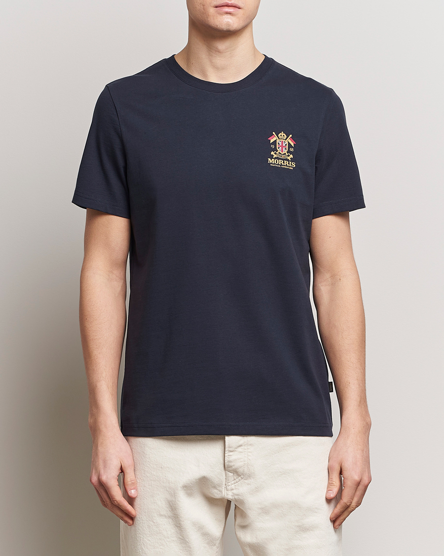 Men | Preppy Authentic | Morris | Crew Neck Cotton T-Shirt Old Blue