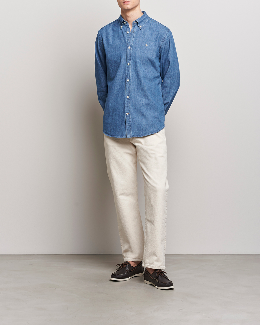 Herren | Hemden | Morris | Classic Fit Denim Shirt Blue