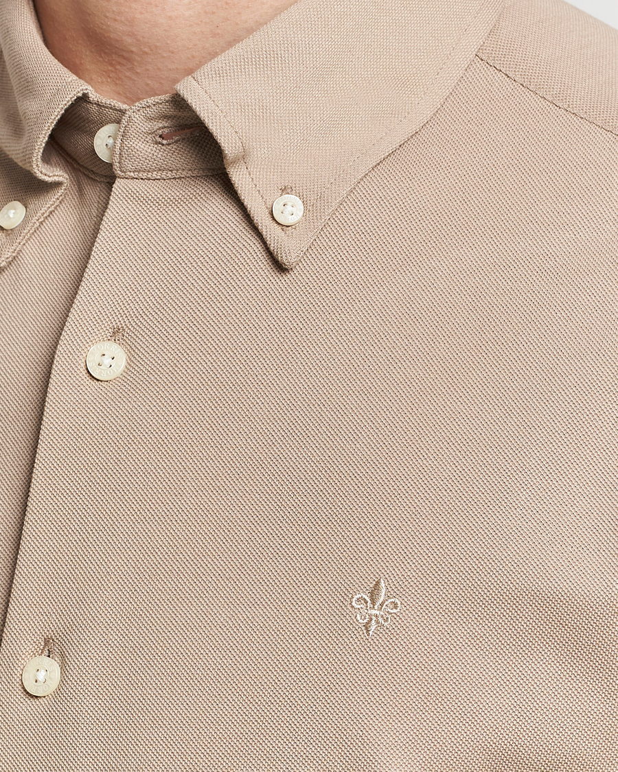 Herren | Hemden | Morris | Eddie Slim Fit Pique Shirt Khaki