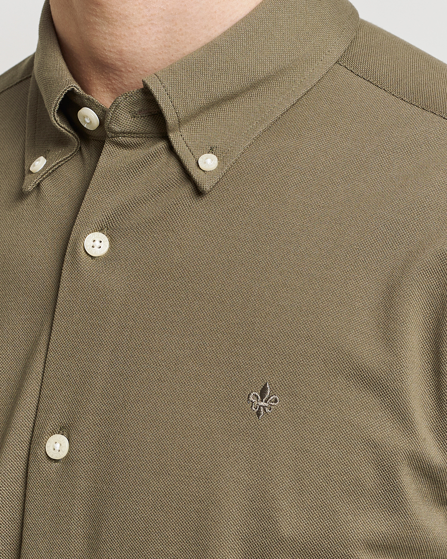 Herren | Hemden | Morris | Eddie Slim Fit Pique Shirt Olive