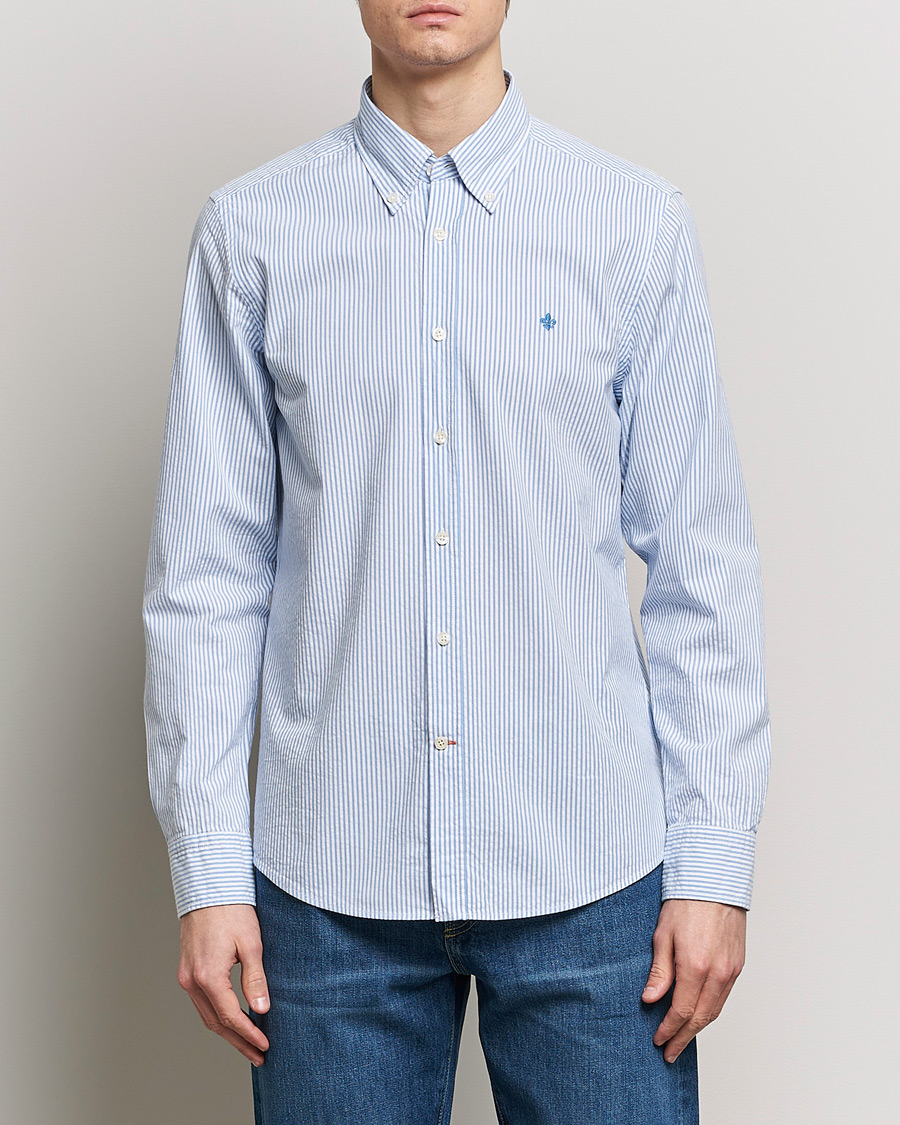 Herren | Morris | Morris | Slim Fit Seersucker Shirt Light Blue