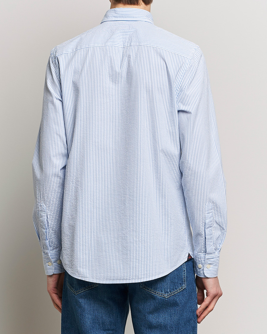 Herren | Hemden | Morris | Slim Fit Seersucker Shirt Light Blue