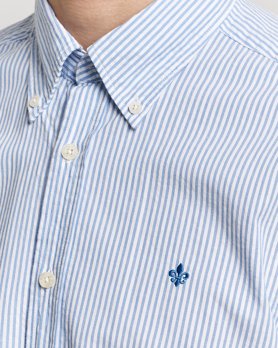 Herren | Hemden | Morris | Slim Fit Seersucker Shirt Light Blue