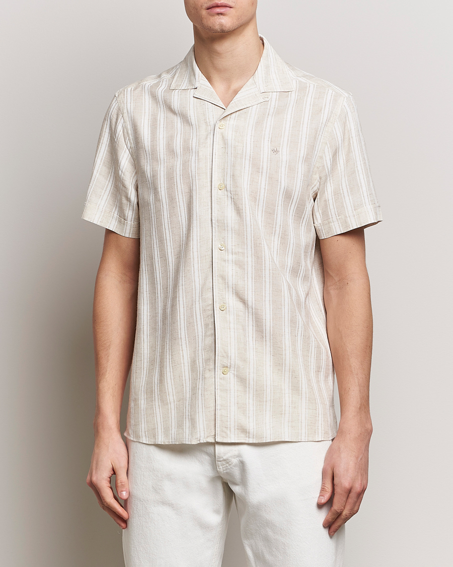 Herren | Hemden | Morris | Printed Short Sleeve Shirt Off White