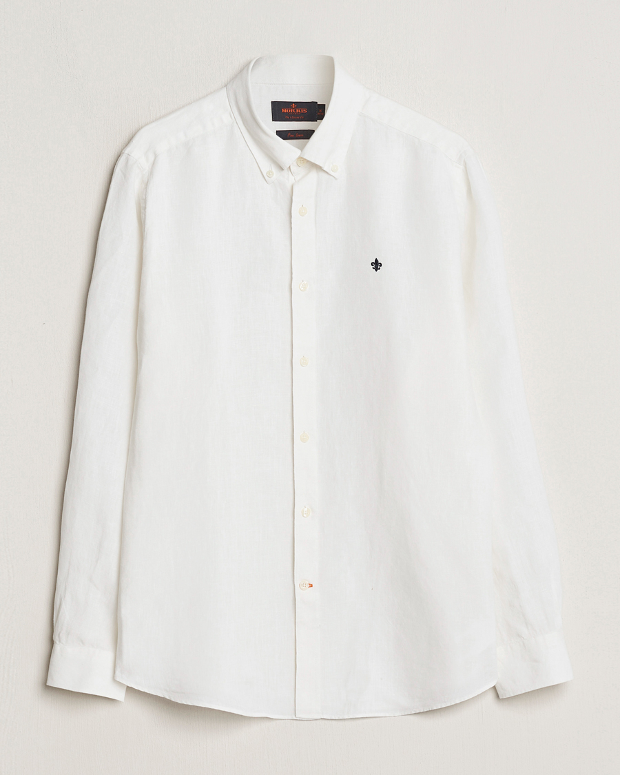 Herren | Hemden | Morris | Douglas Linen Button Down Shirt White