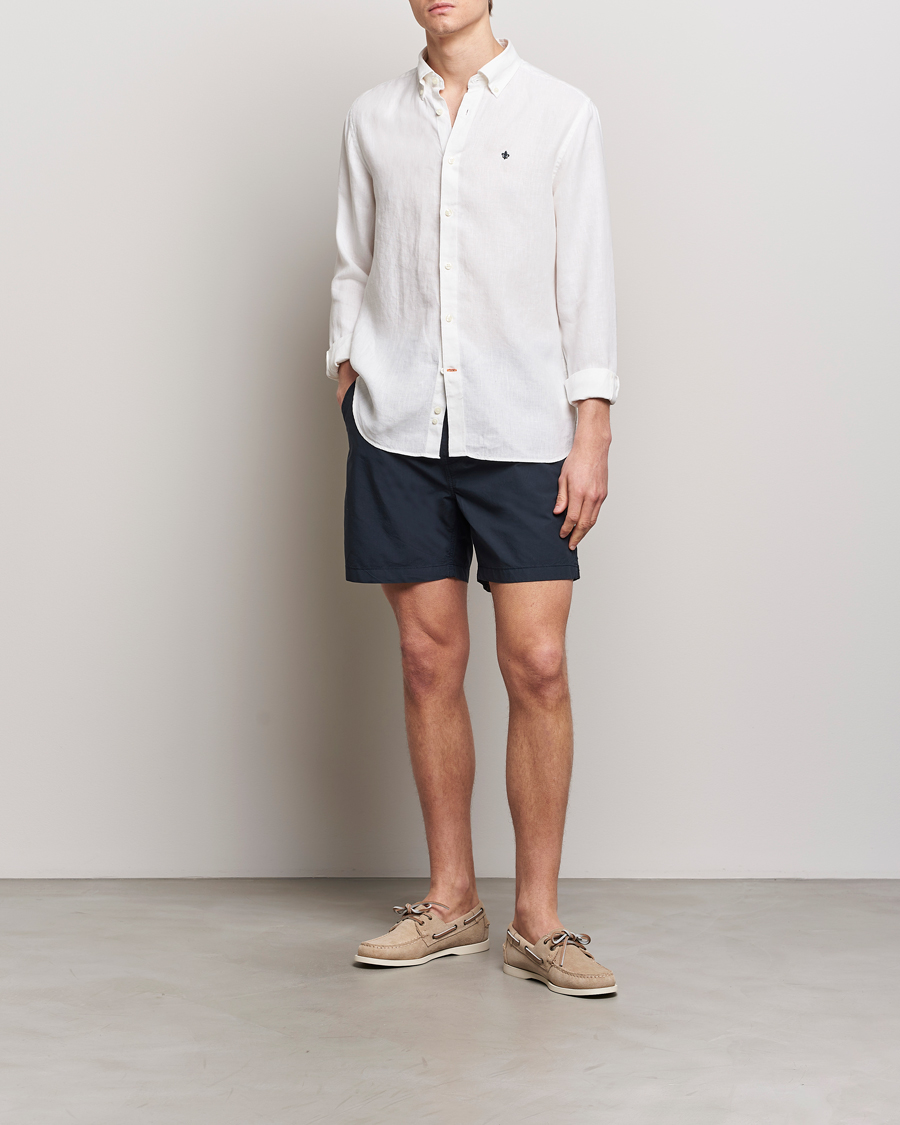 Herren | Hemden | Morris | Douglas Linen Button Down Shirt White