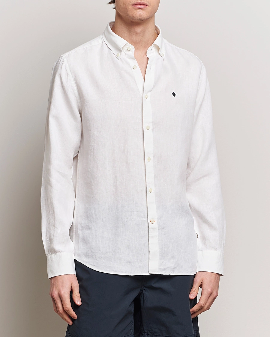 Herren | Hemden | Morris | Douglas Linen Button Down Shirt White