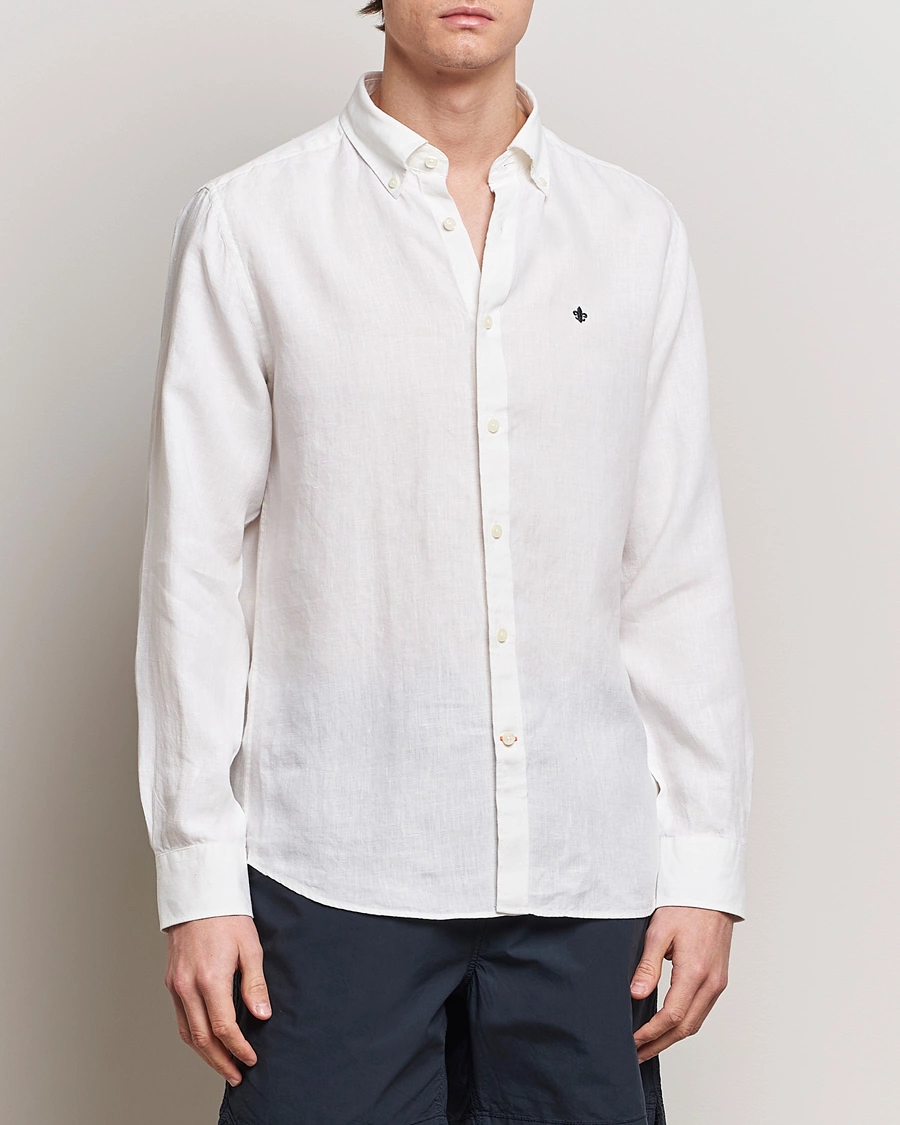 Herr |  | Morris | Douglas Linen Button Down Shirt White