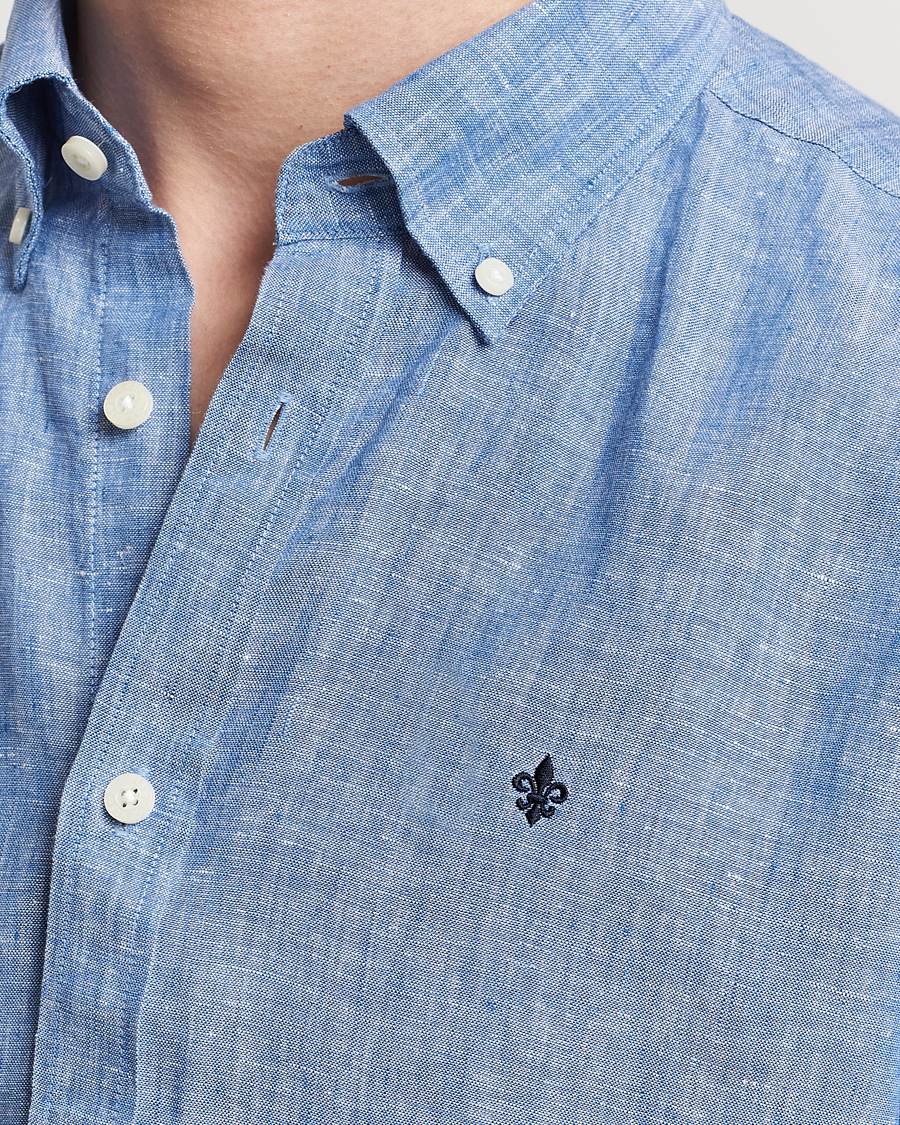 Herren | Hemden | Morris | Douglas Linen Button Down Shirt Blue