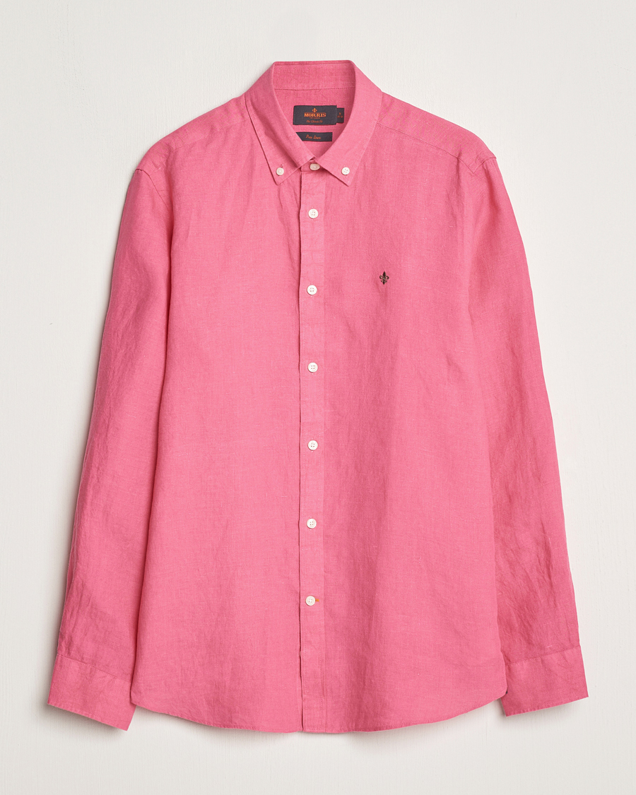 Herren | Hemden | Morris | Douglas Linen Button Down Shirt Cerise