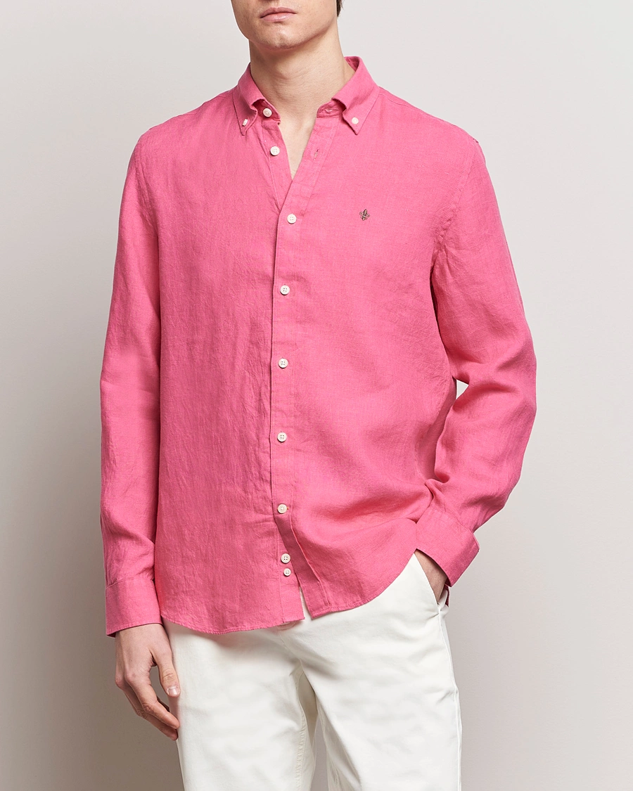 Herren | Hemden | Morris | Douglas Linen Button Down Shirt Cerise