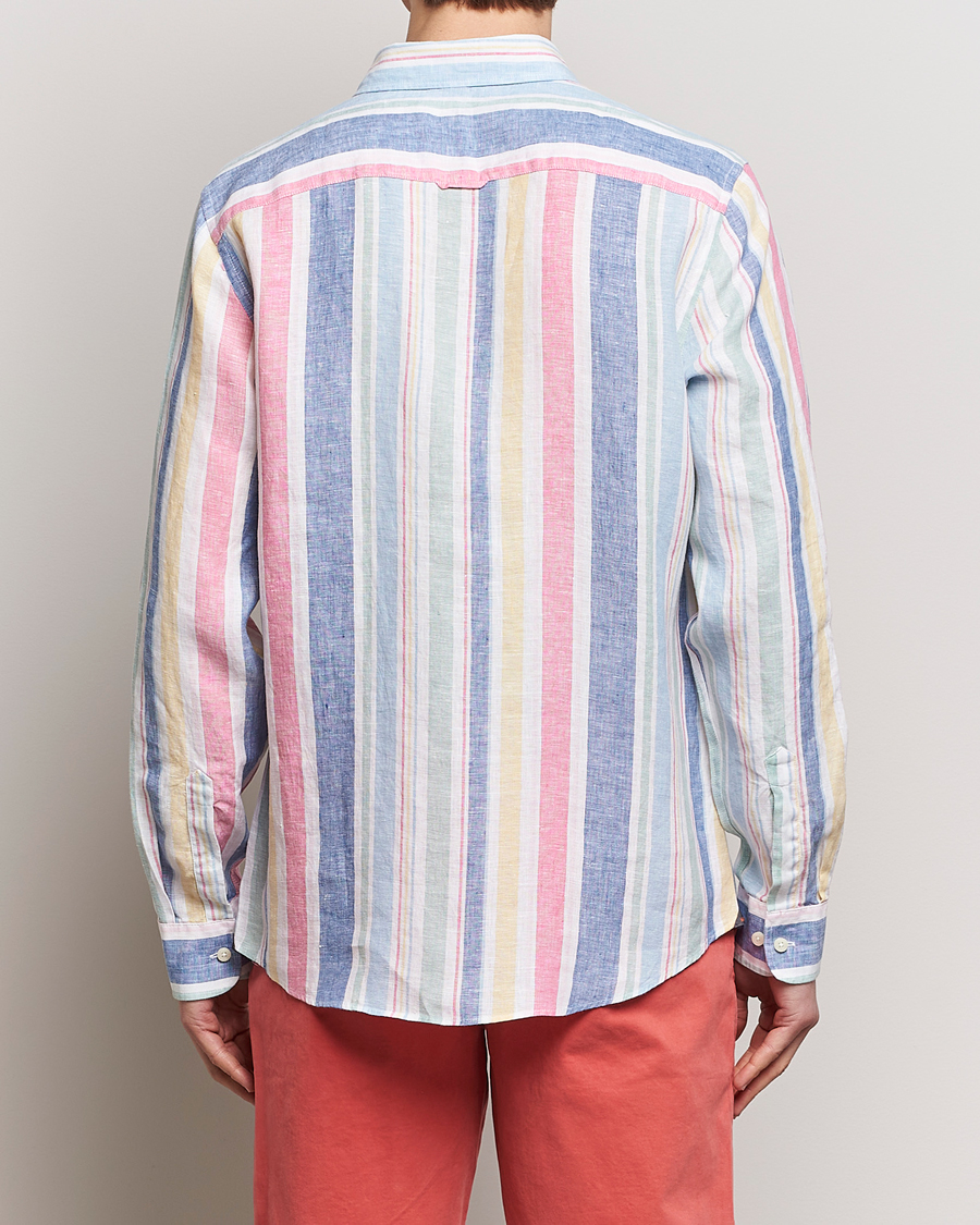 Herren | Hemden | Morris | Happy Linen Stripe Shirt Light Blue