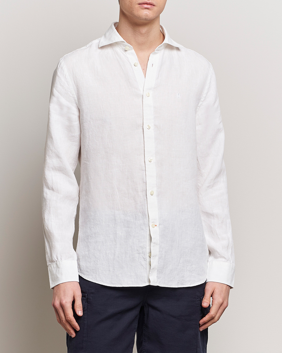 Herren |  | Morris | Slim Fit Linen Cut Away Shirt White