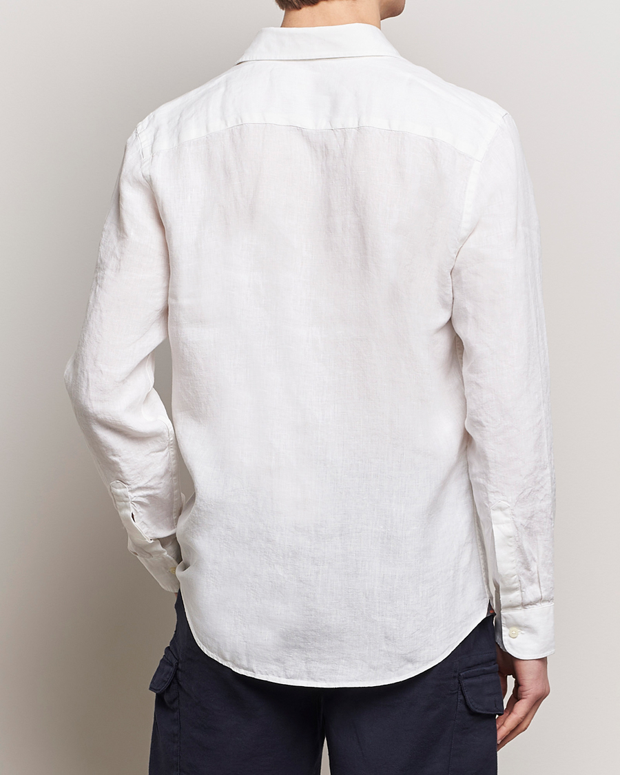 Herren | Hemden | Morris | Slim Fit Linen Cut Away Shirt White