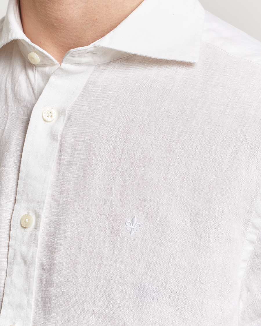 Herren | Hemden | Morris | Slim Fit Linen Cut Away Shirt White