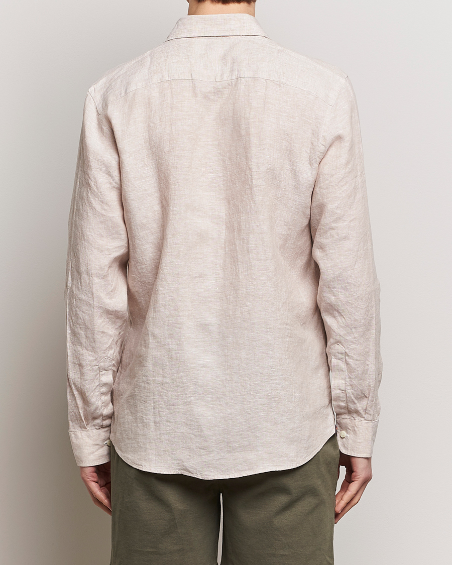 Herren | Hemden | Morris | Slim Fit Linen Cut Away Shirt Khaki