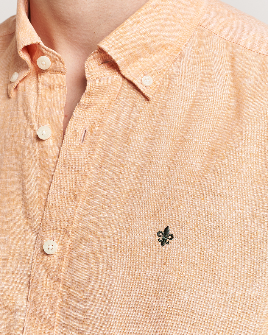Herren | Hemden | Morris | Douglas Linen Short Sleeve Shirt Orange
