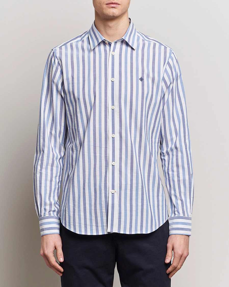 Herren | Freizeithemden | Morris | Summer Stripe Shirt Blue