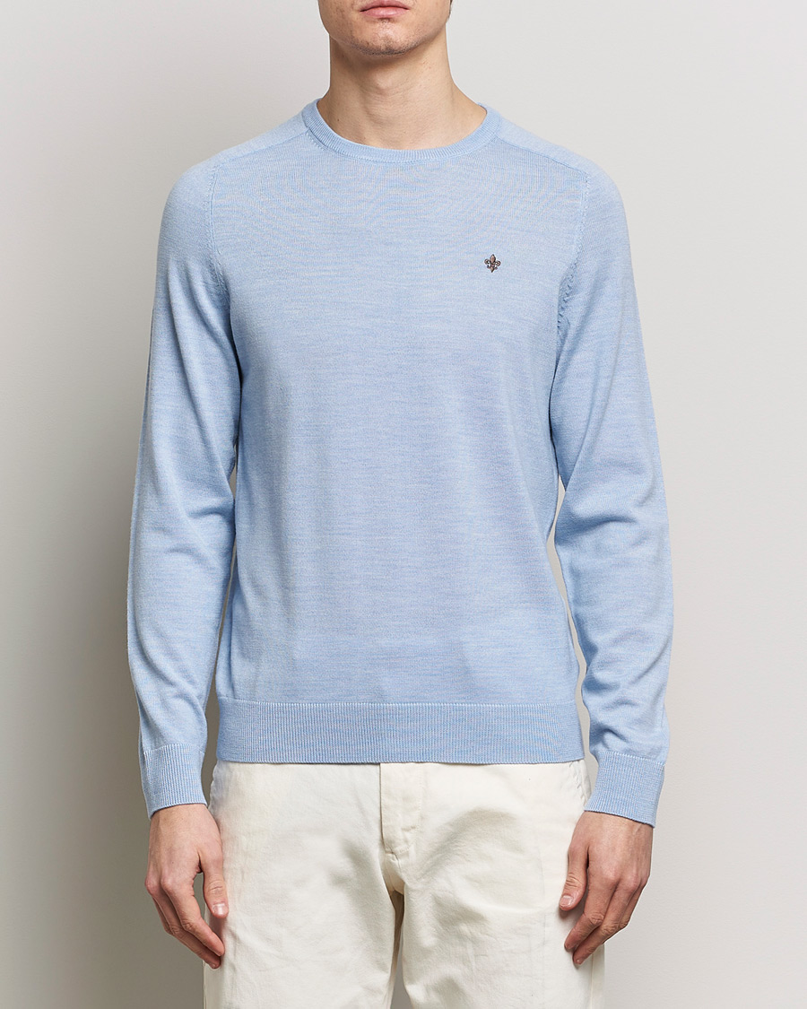 Herren | Rundausschnitt | Morris | Merino Crew Neck Pullover Light Blue