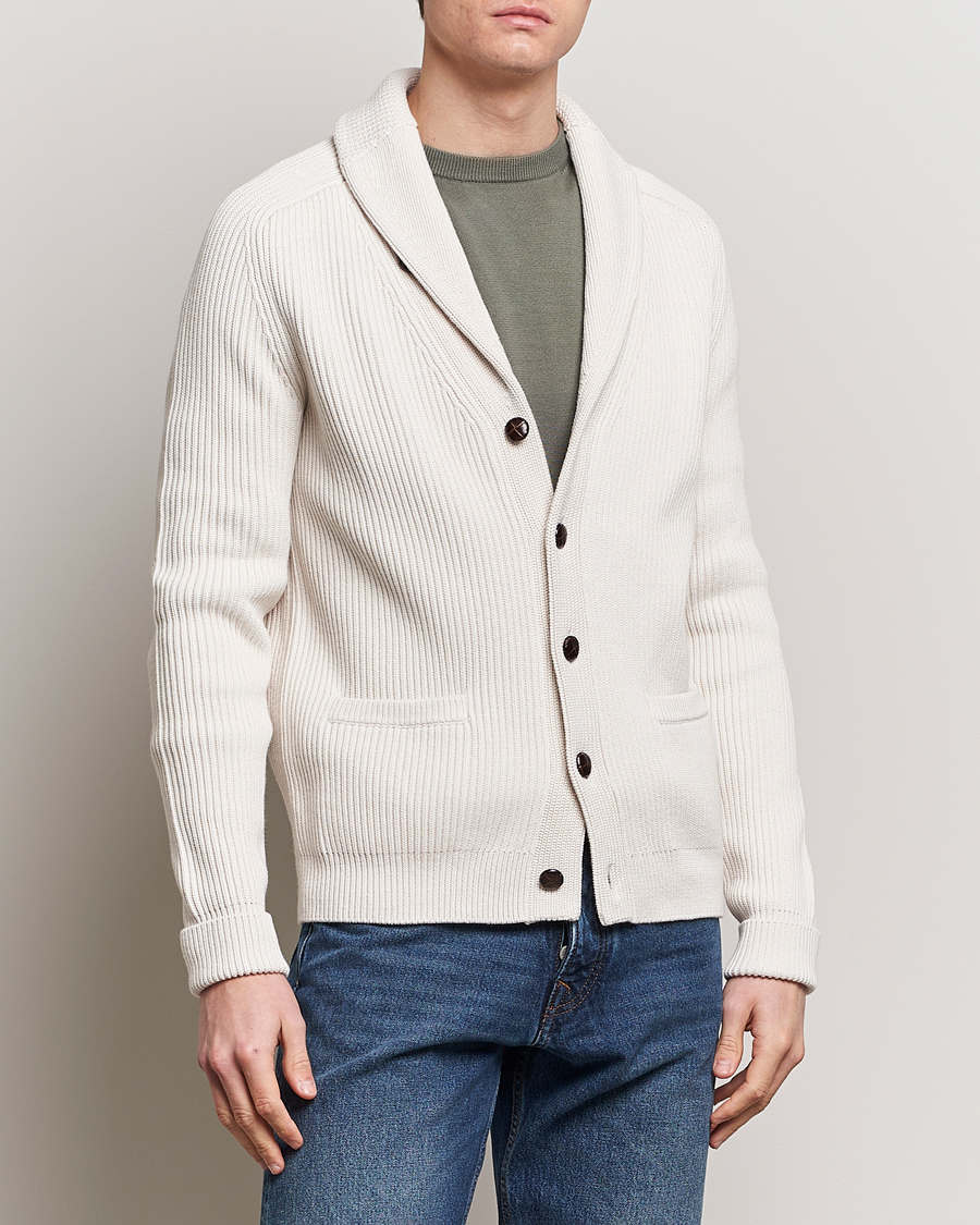 Herren | Preppy Authentic | Morris | Brayden Shawl Cardigan Off White