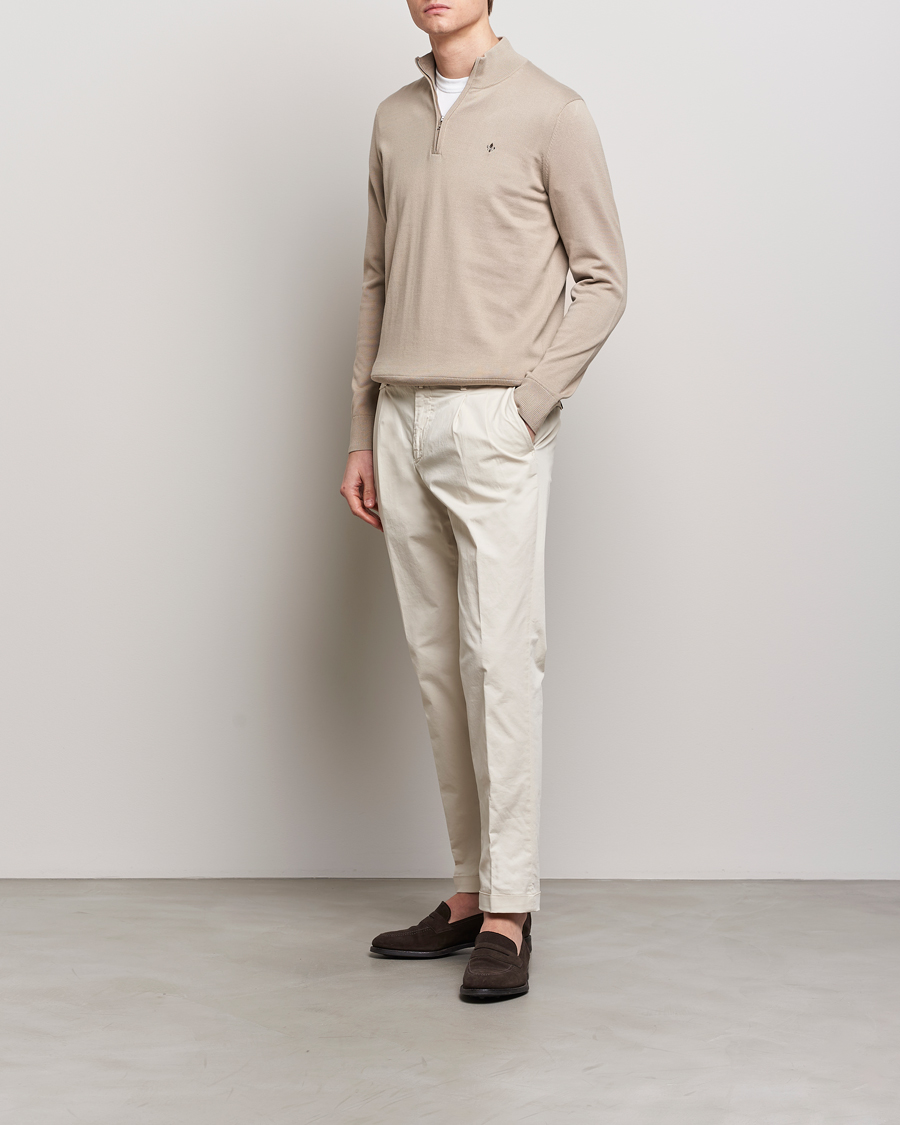 Herren | Pullover | Morris | Riley Cotton Half Zip Khaki