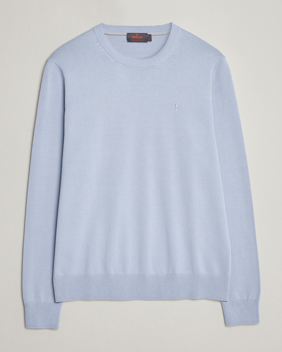 Herren | Pullover | Morris | Riley Cotton Crew Neck Pullover Light Blue