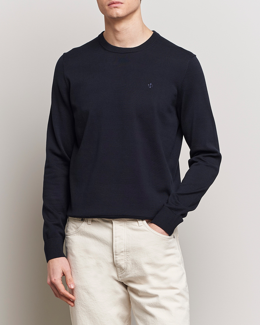 Herr | Rea kläder | Morris | Riley Cotton Crew Neck Pullover Old Blue