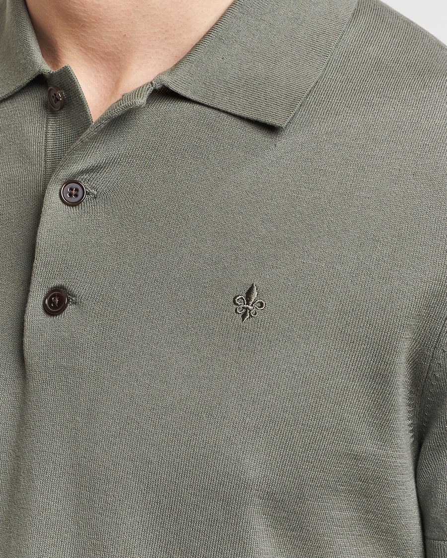 Herren | Pullover | Morris | Cenric Cotton Knitted Short Sleeve Polo Green