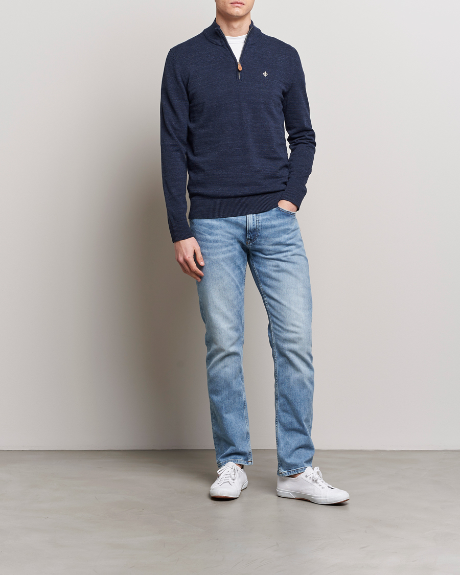 Herren | Pullover | Morris | Randall Cotton Half Zip Navy