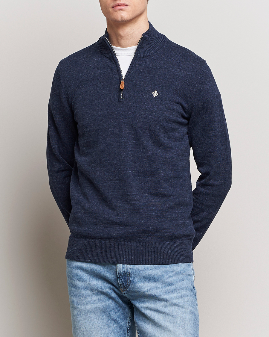 Men |  | Morris | Randall Cotton Half Zip Navy