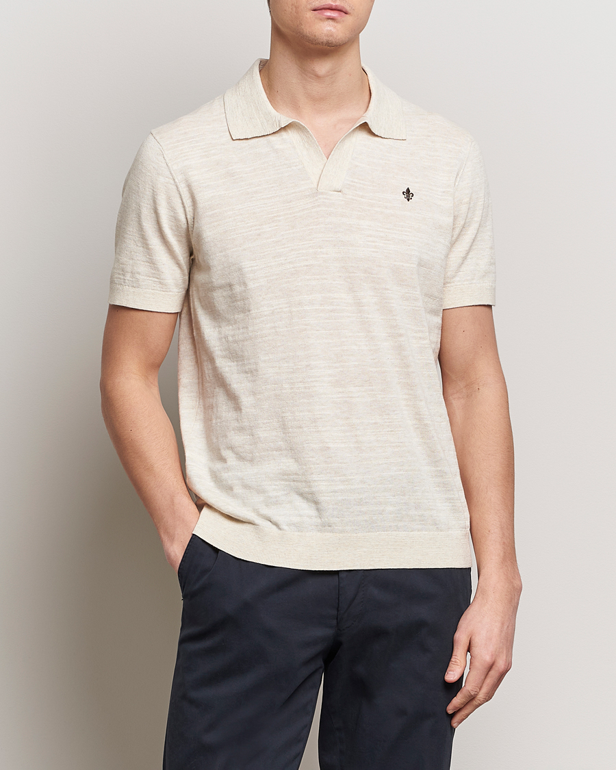 Herren | Neu im Onlineshop | Morris | Randall Slub Cotton Resort Polo Off White