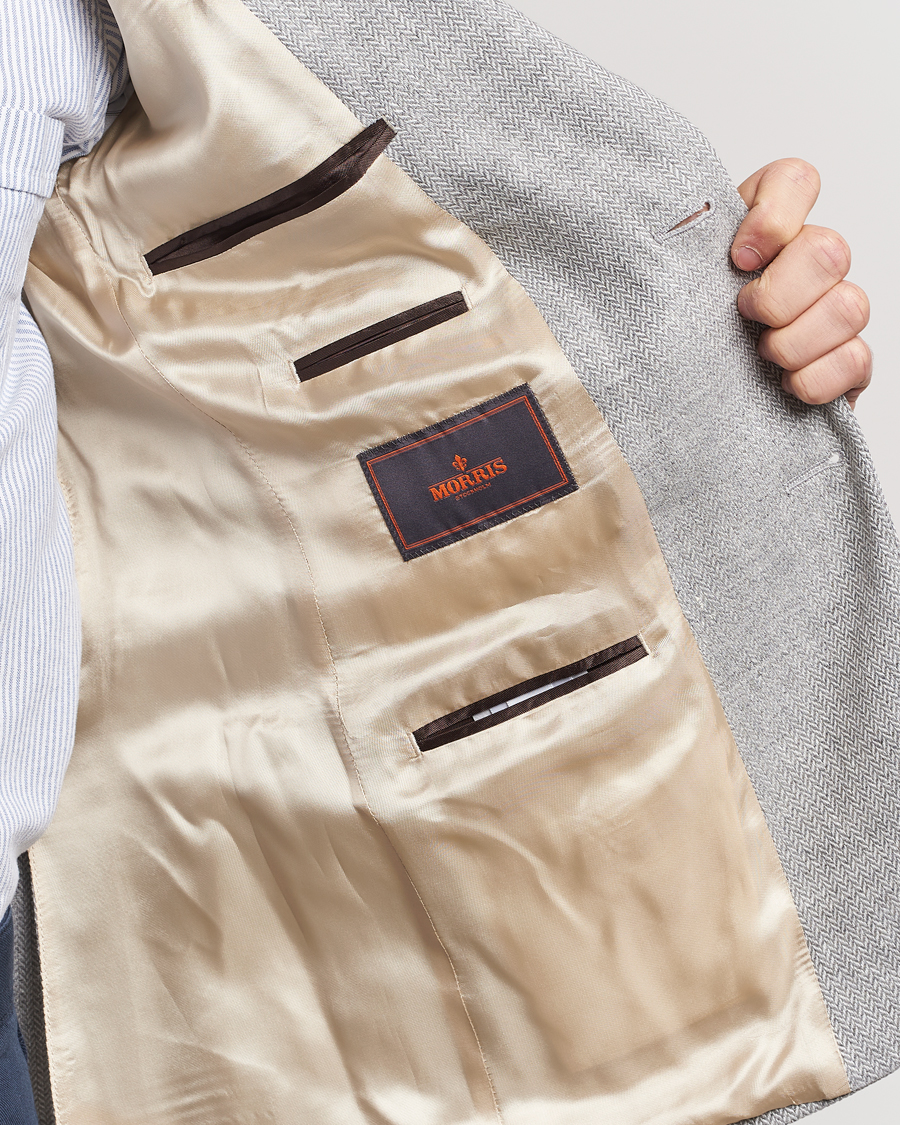 Herren | Sakkos | Morris | Hayes Linen Herringbone Blazer Grey