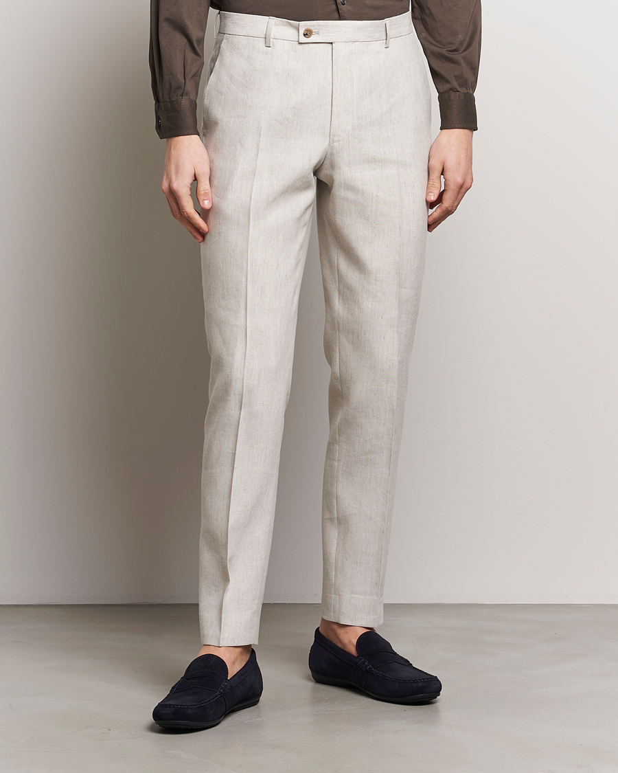 Herren | The Linen Lifestyle | Morris | Bobby Linen Suit Trousers Khaki