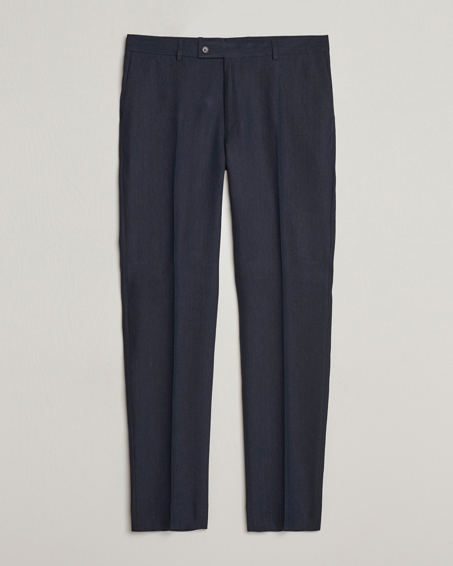 Herren | Hosen | Morris | Bobby Linen Suit Trousers Navy