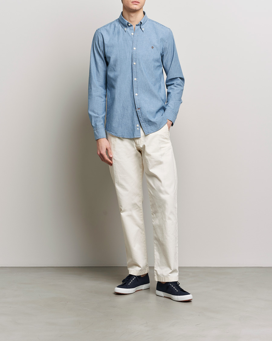 Herren | Hemden | Morris | Slim Fit Chambray Shirt Blue
