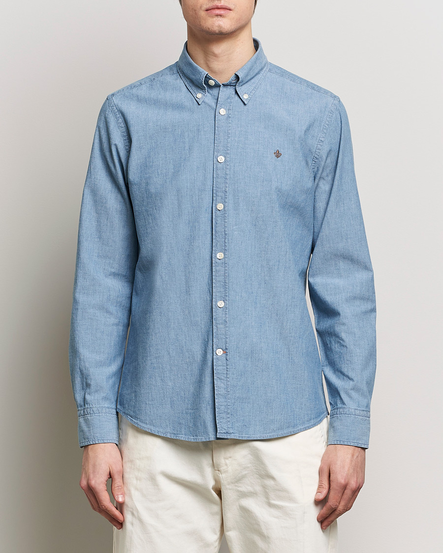 Men | Denim Shirts | Morris | Slim Fit Chambray Shirt Blue