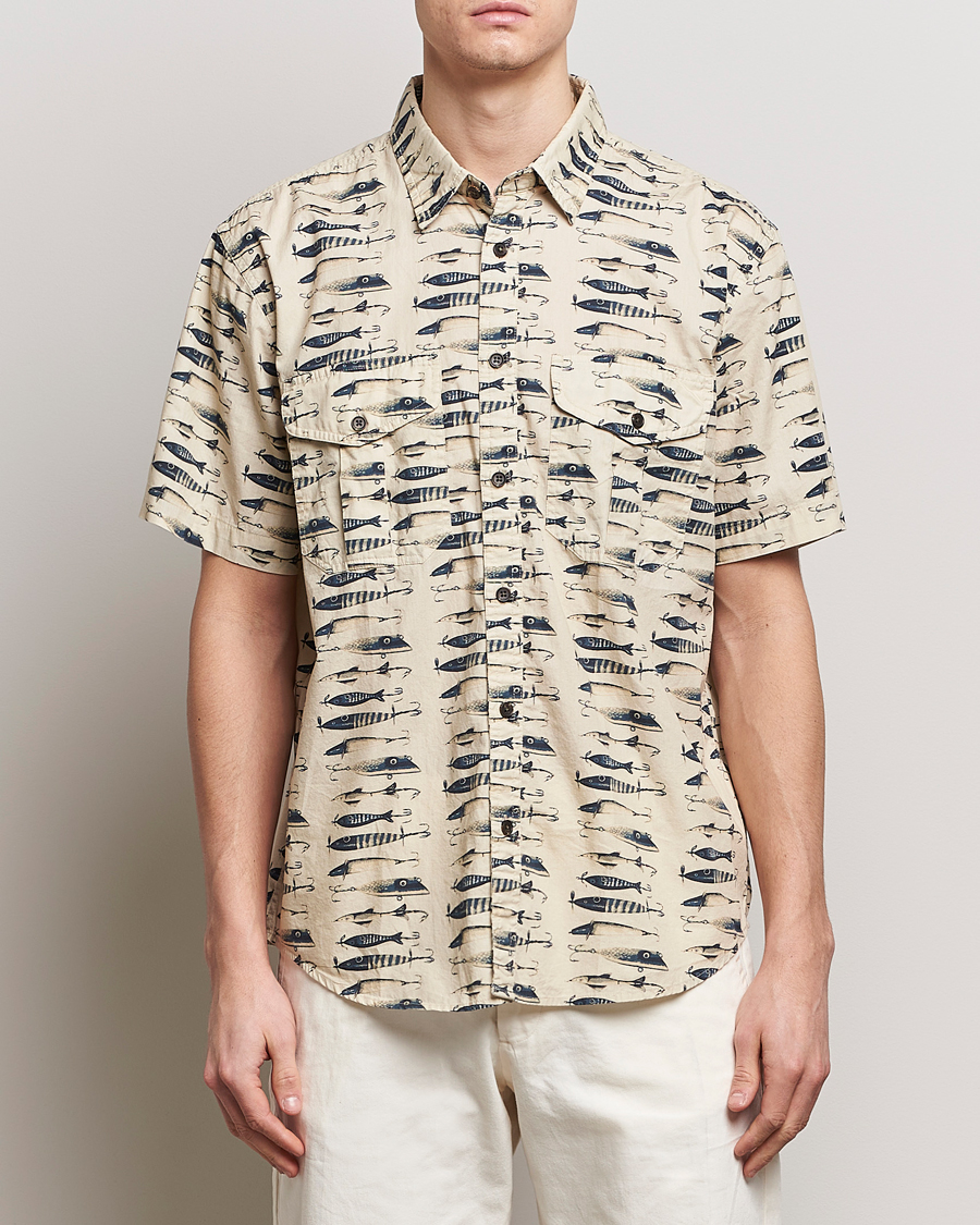 Herren |  | Filson | Washed Short Sleeve Feather Cloth Shirt Natural