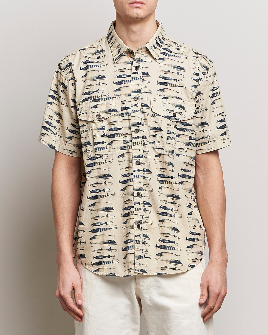 Men | Filson | Filson | Washed Short Sleeve Feather Cloth Shirt Natural