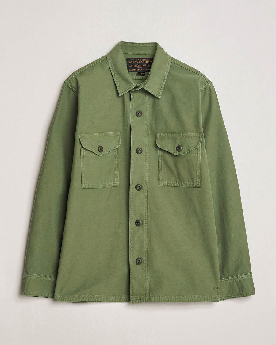Herren | Jacken | Filson | Reverse Sateen Jac-Shirt Washed Green
