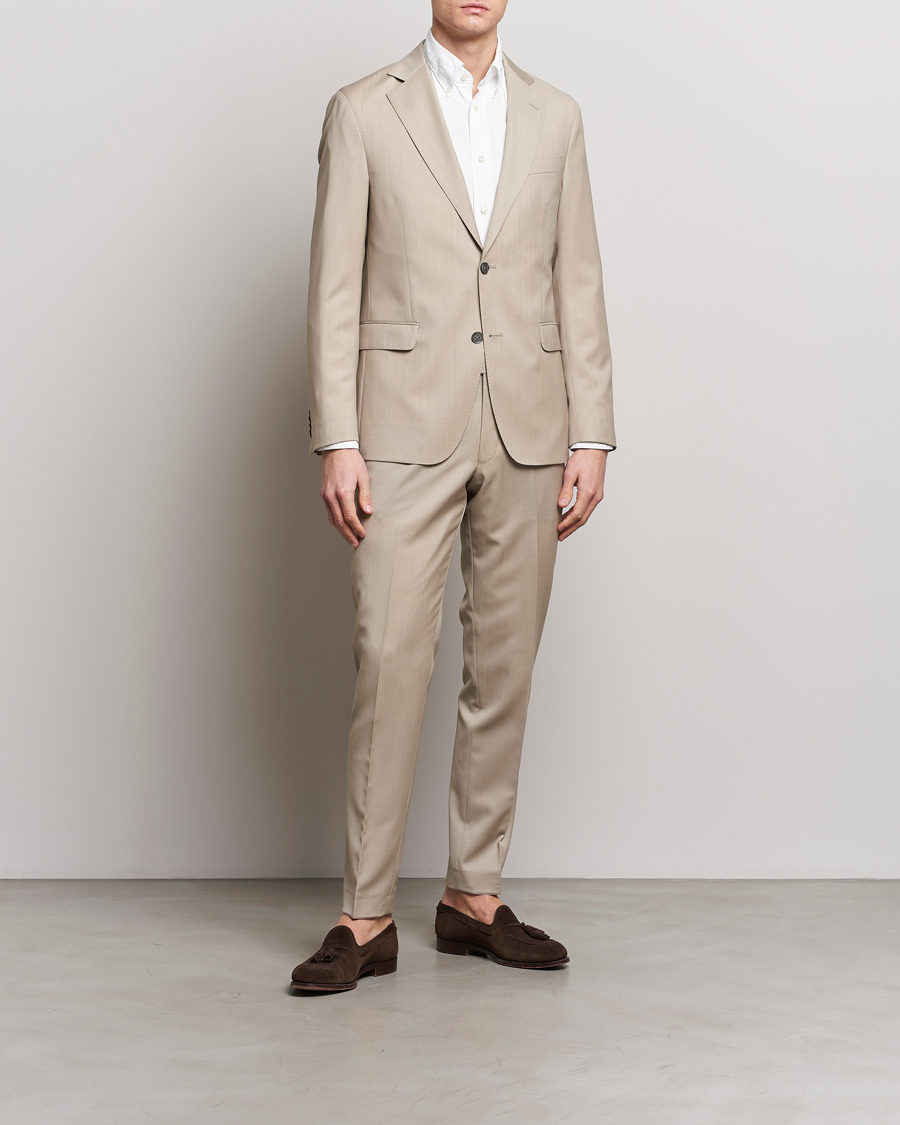 Herren | Anzüge | Oscar Jacobson | Fogerty Super 130's Wool Suit Beige