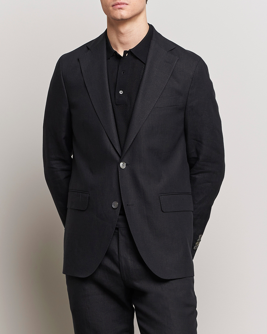 Herr | Oscar Jacobson | Oscar Jacobson | Fogerty Linen Blazer Black