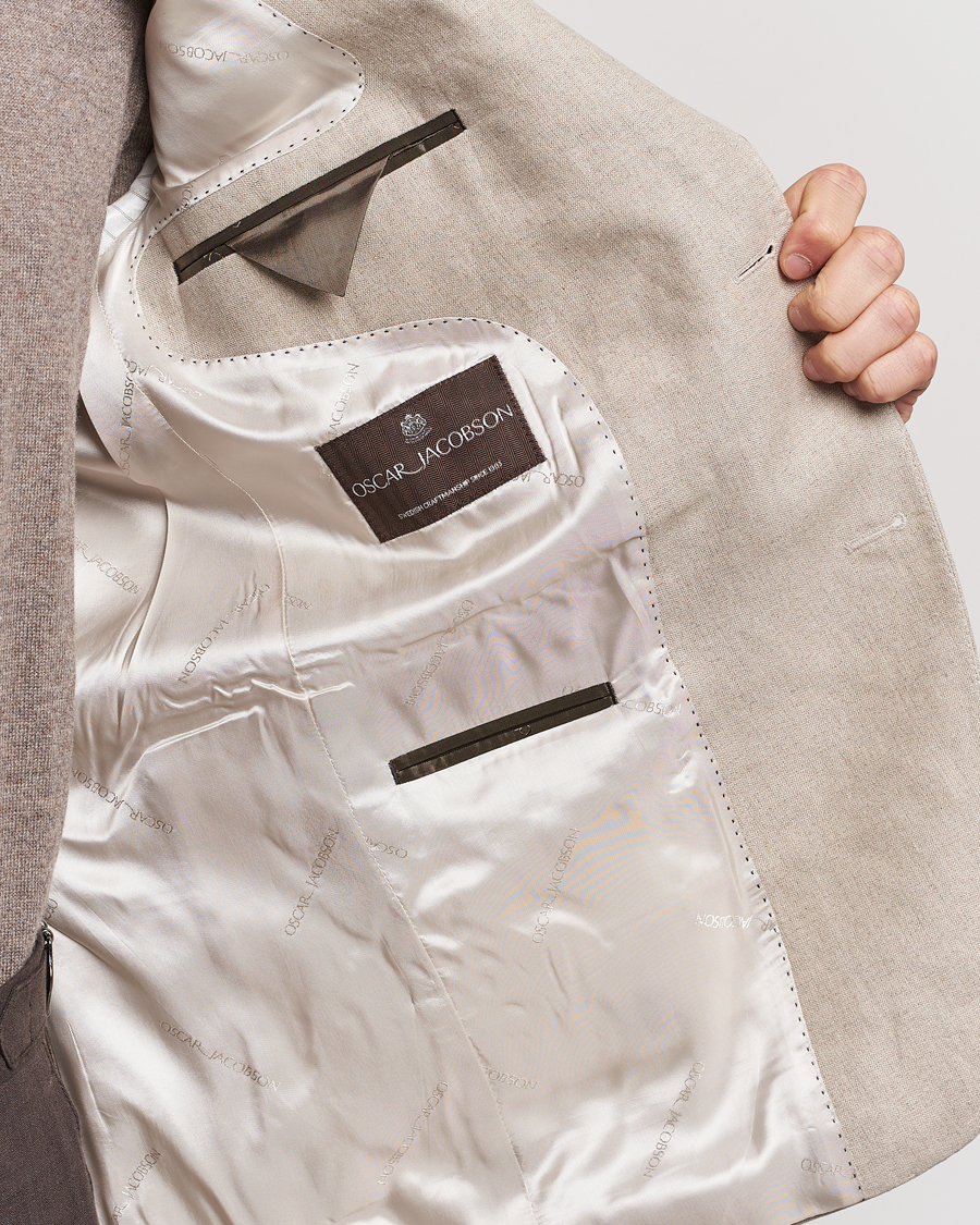 Herren | Sakkos | Oscar Jacobson | Fogerty Linen Blazer Beige