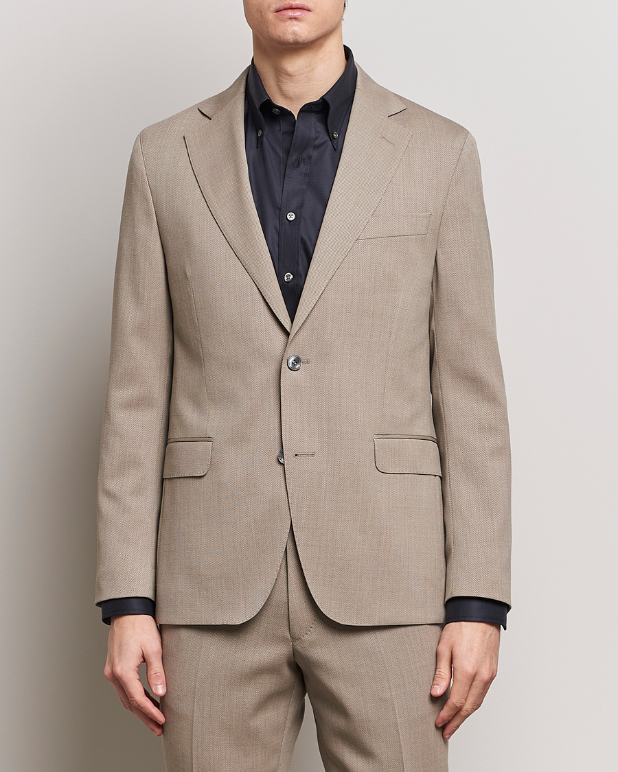 Herren | Sakkos | Oscar Jacobson | Fogerty Wool Blazer Beige