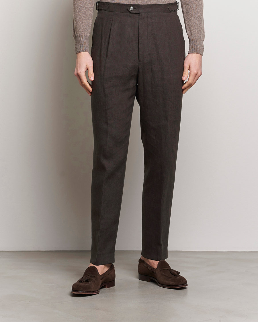 Herr |  | Oscar Jacobson | Delon Linen Trousers Brown