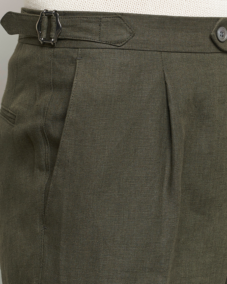 Herren | Hosen | Oscar Jacobson | Delon Linen Trousers Olive