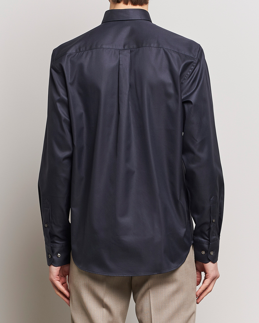 Herren | Hemden | Oscar Jacobson | Regular Fit Button Down Cotton Twill Shirt Black
