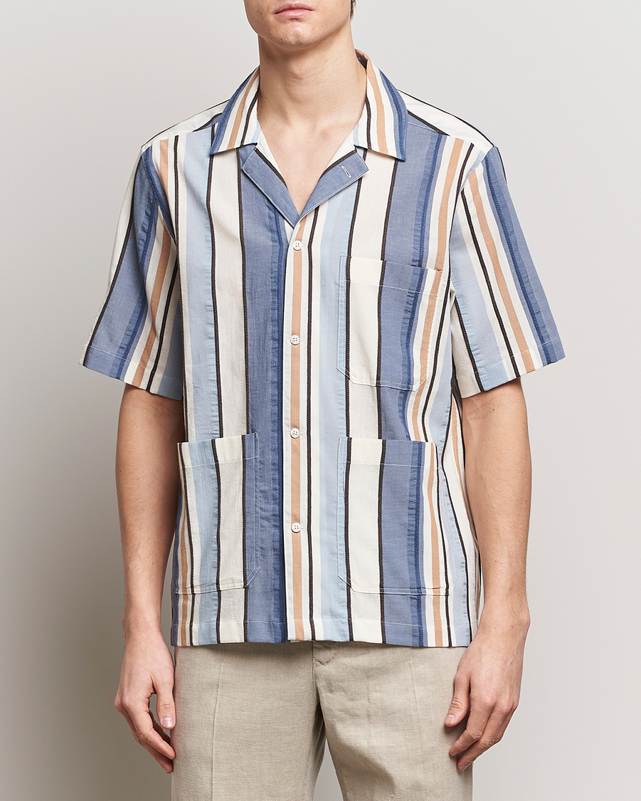 Herren | Oscar Jacobson | Oscar Jacobson | Hanks Short Sleeve Striped Cotton Shirt Multi