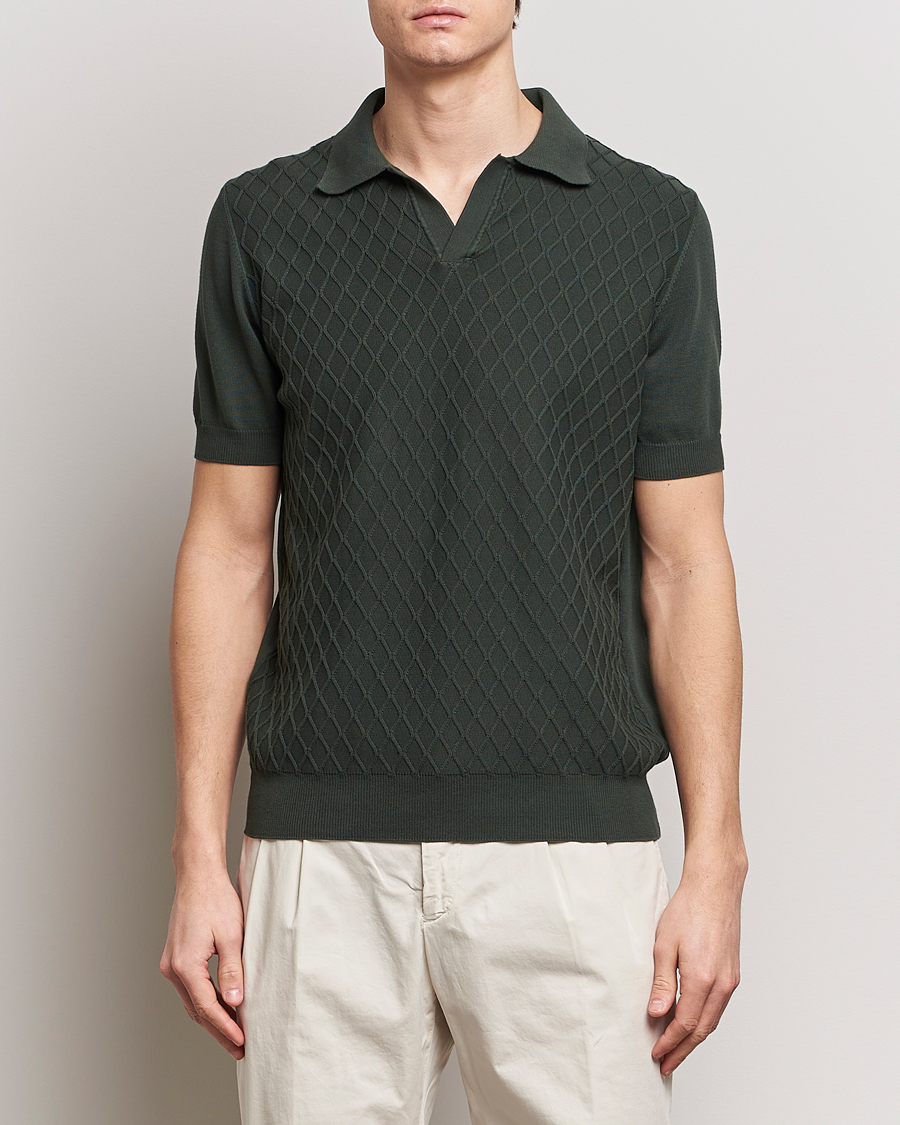 Herren |  | Oscar Jacobson | Mirza Structured Cotton Polo Olive