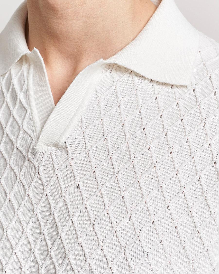 Herren | Poloshirts | Oscar Jacobson | Mirza Structured Cotton Polo White